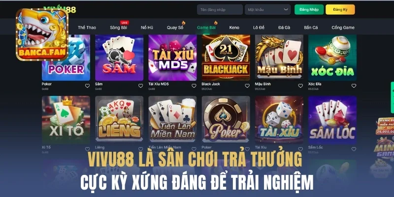 Vivu88 là sân chơi trả thưởng cực kỳ xứng đáng để trải nghiệm